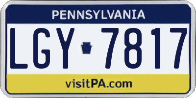 PA license plate LGY7817