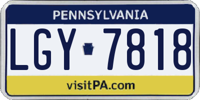 PA license plate LGY7818