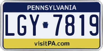 PA license plate LGY7819