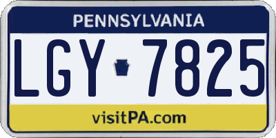 PA license plate LGY7825