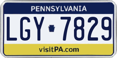 PA license plate LGY7829
