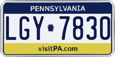 PA license plate LGY7830