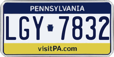 PA license plate LGY7832