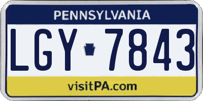 PA license plate LGY7843