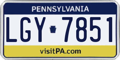 PA license plate LGY7851