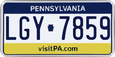 PA license plate LGY7859