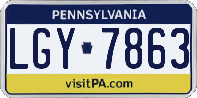 PA license plate LGY7863