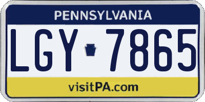PA license plate LGY7865