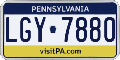 PA license plate LGY7880