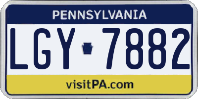 PA license plate LGY7882