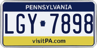 PA license plate LGY7898