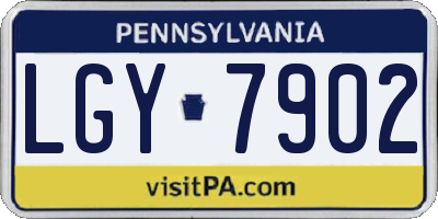 PA license plate LGY7902