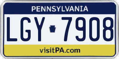 PA license plate LGY7908