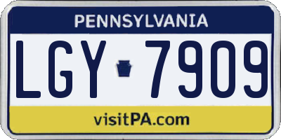 PA license plate LGY7909