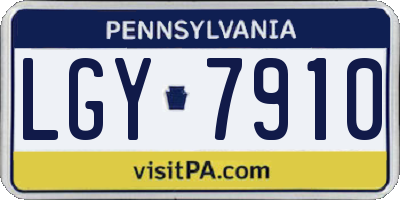 PA license plate LGY7910