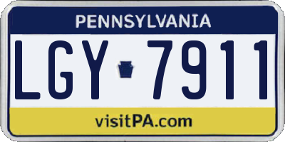 PA license plate LGY7911