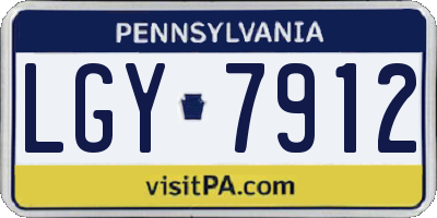 PA license plate LGY7912
