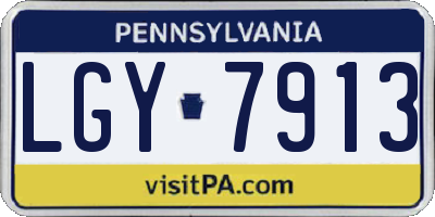 PA license plate LGY7913
