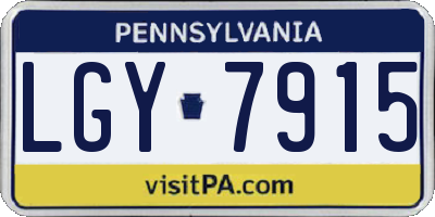 PA license plate LGY7915