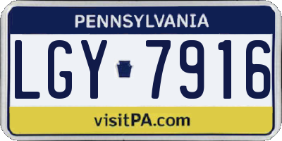 PA license plate LGY7916