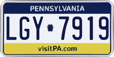 PA license plate LGY7919