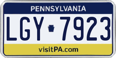 PA license plate LGY7923