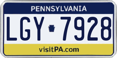 PA license plate LGY7928
