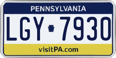 PA license plate LGY7930