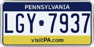 PA license plate LGY7937