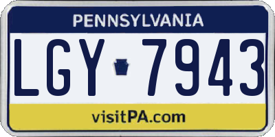 PA license plate LGY7943