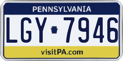 PA license plate LGY7946