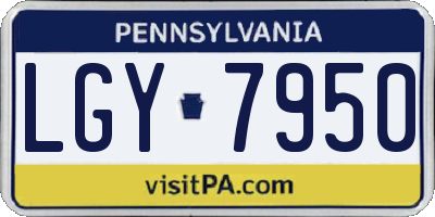 PA license plate LGY7950