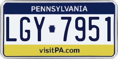 PA license plate LGY7951