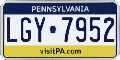 PA license plate LGY7952