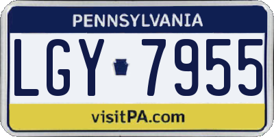 PA license plate LGY7955