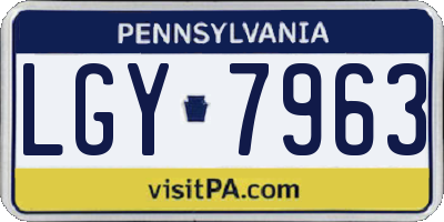 PA license plate LGY7963