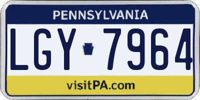 PA license plate LGY7964