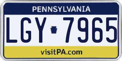 PA license plate LGY7965