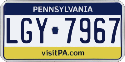 PA license plate LGY7967