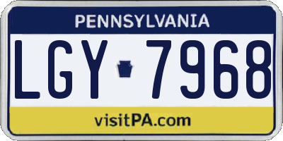 PA license plate LGY7968