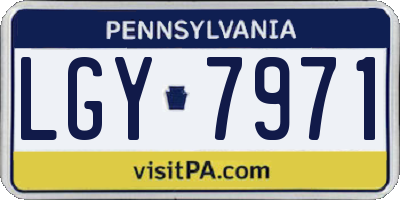 PA license plate LGY7971