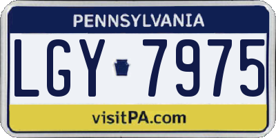 PA license plate LGY7975