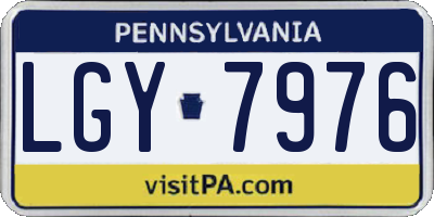 PA license plate LGY7976