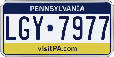 PA license plate LGY7977