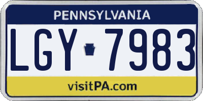 PA license plate LGY7983