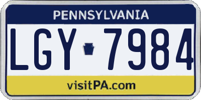 PA license plate LGY7984