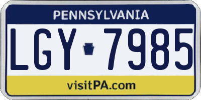 PA license plate LGY7985