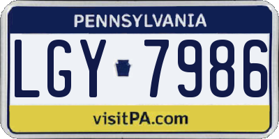 PA license plate LGY7986