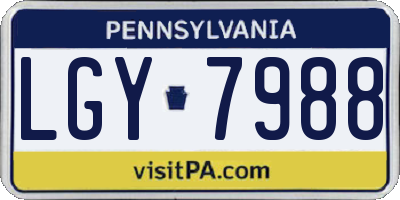 PA license plate LGY7988