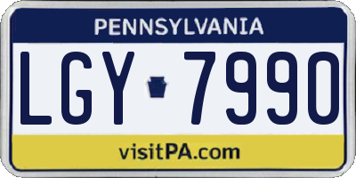 PA license plate LGY7990
